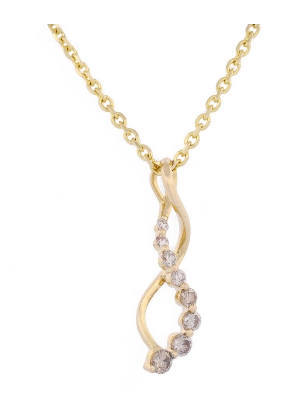 Levian Gold Twist Pendant Necklace with Chocolate Diamonds